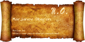 Marjanov Oberon névjegykártya
